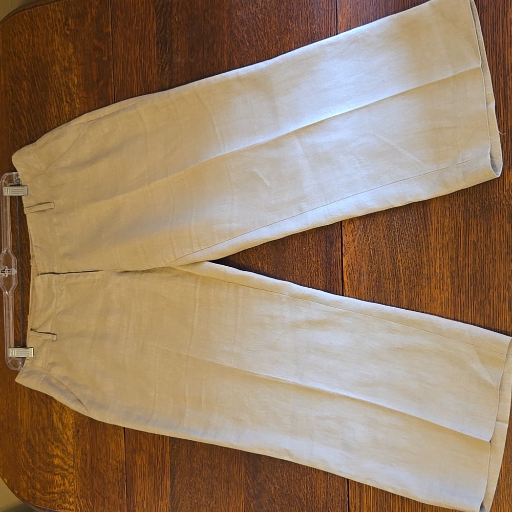 Michael Kors Beige Linen Crop/Capri Trouser Style Pants - Picture 10 of 10
